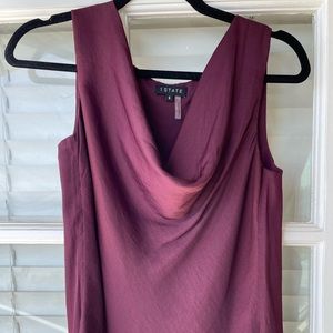 1.state cowl neck silky top in beautiful deep purple color